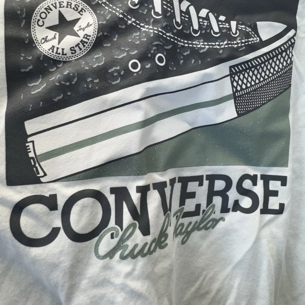 Converse Girls‎ 2 Pc, Size Large, Green Are Leggings  White S/S Shirt NWT